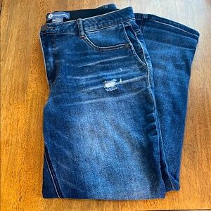 “Ab” Technology Democracy Blue Straight Leg Jeans with Natural Fade